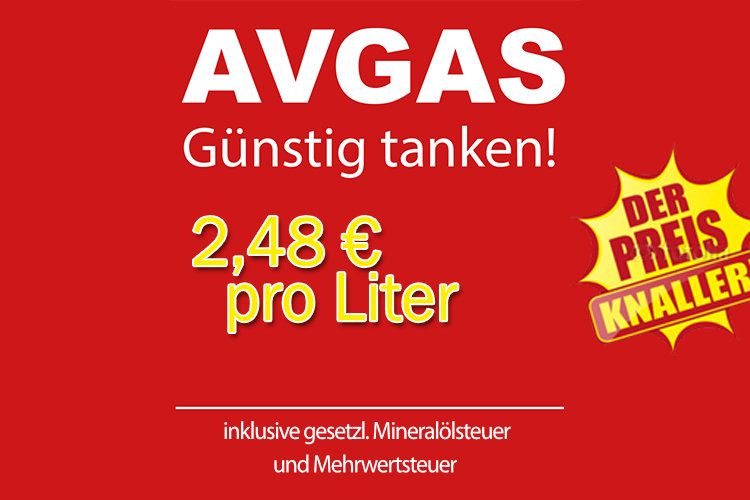 AVGAS günstig tanken für 2,48 €/Ltr.